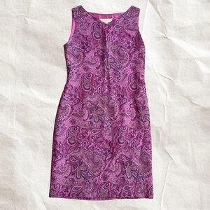 Casual Corner Pink Paisley midi Dress